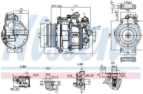 Компресор кондиціонера First Fit nissens 890749 на Мерседес GLE-Class C292