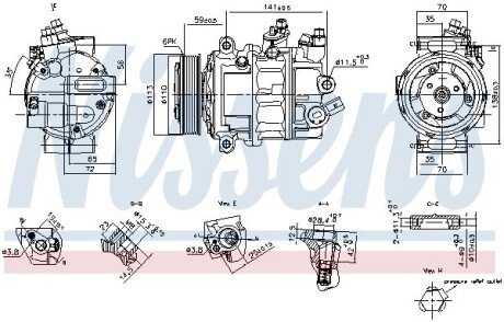 Компресор кондицiонера First Fit nissens 890893 на Фольксваген Multivan T6