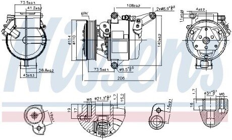 Компресор кондицiонера First Fit nissens 890948 на Мазда 2