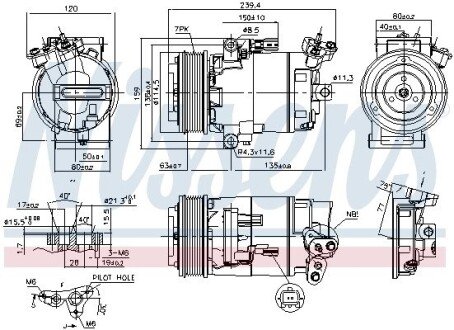 Компресор кондицiонера nissens 890015