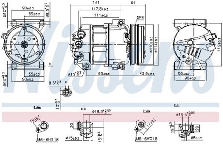 Компресор кондицiонера nissens 890211