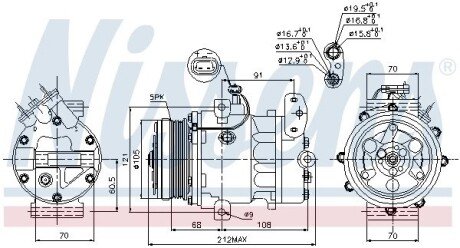 Компресор кондицiонера nissens 89037