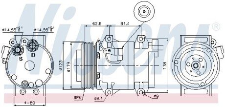 Компресор кондицiонера nissens 89070