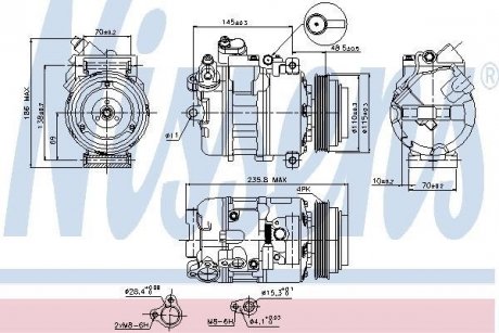 Компрессор кондицiонера nissens 89080