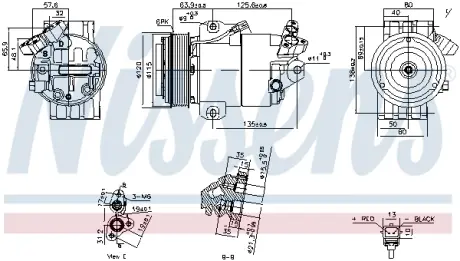 Компресор кондицiонера nissens 891012