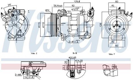 Компресор кондиціонера nissens 891016 на Пежо Партнер