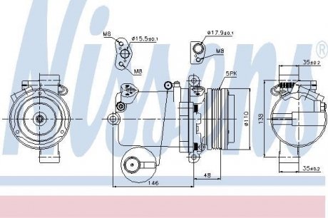 Компресор кондицiонера nissens 89133