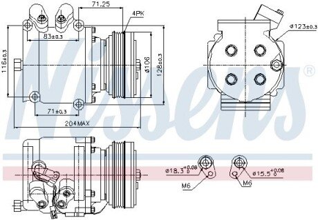 Компресор кондицiонера nissens 89226