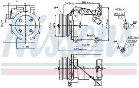 Компресор кондицiонера nissens 89227