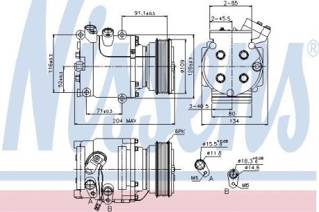 Компресор кондицiонера nissens 89233