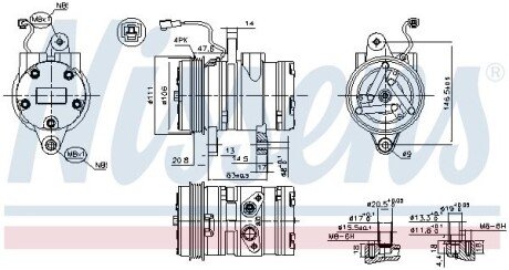 Компресор кондицiонера nissens 89261