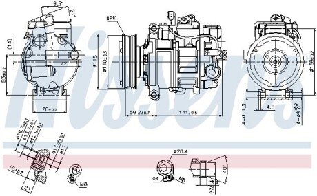 Компресор кондиціонера nissens 89384