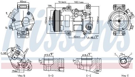 Компресор кондиціонера nissens 89516 на Тойота Версо