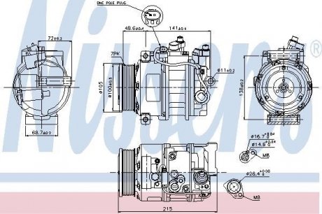 Компрессор кондиціонера nissens 89520