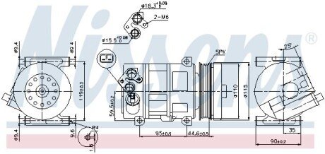 Компрессор кондиционера First Fit nissens 89202 на Фиат Браво