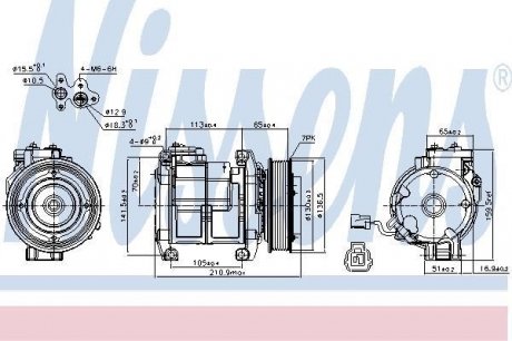 Компрессор кондиционера HONDA ACCORD 2.0-2.4i 04- nissens 89084