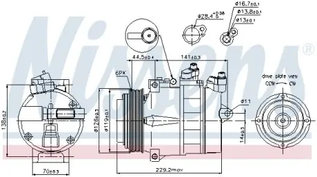 Компрессор кондиционера MERCEDES SPRINTER 95-06 nissens 89022