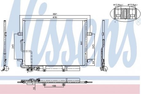 Конденсатор кондиционера MERCEDES E-CLASS W211 (02-) (пр-во) nissens 94614