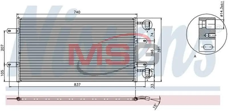 Конденсатор кондиционера OPEL, NISSAN, RENAULT (пр-во) Nissens 94678 (фото 1)