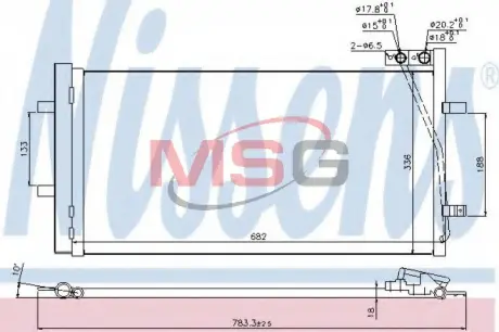 Конденсер кондиціонера nissens 940255 Ауди Q3