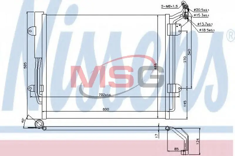 Конденсер кондиціонера nissens 940256