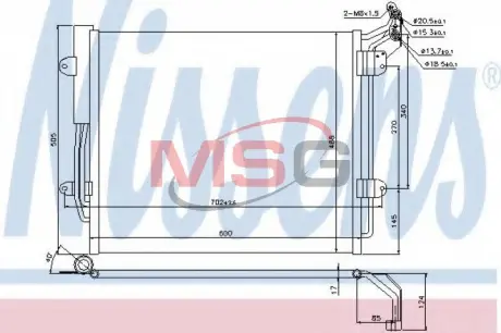 Конденсер кондиціонера nissens 940256 Сеат Альхамбра