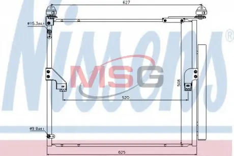 Конденсер кондиціонера nissens 940367 Тойота Ленд крузер прадо 150