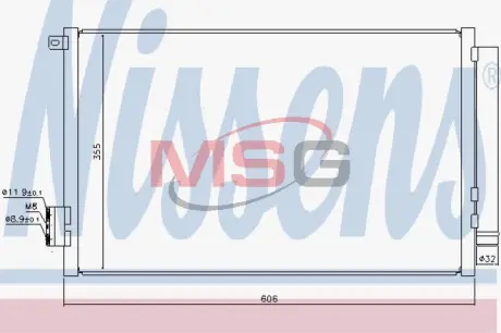 Конденсер кондиціонера nissens 940396 Фиат 500