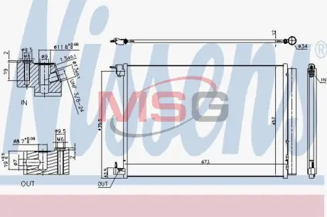 Конденсер кондиціонера nissens 940519 Мерседес W222