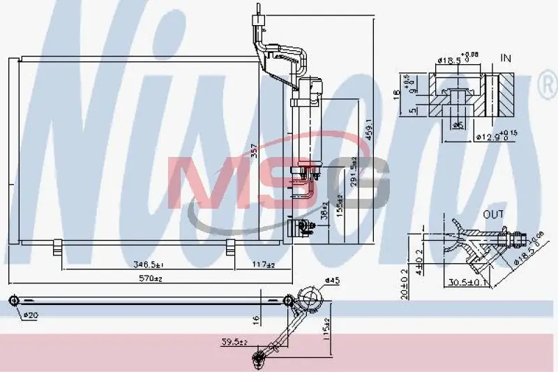 Конденсер кондиціонера nissens 940527