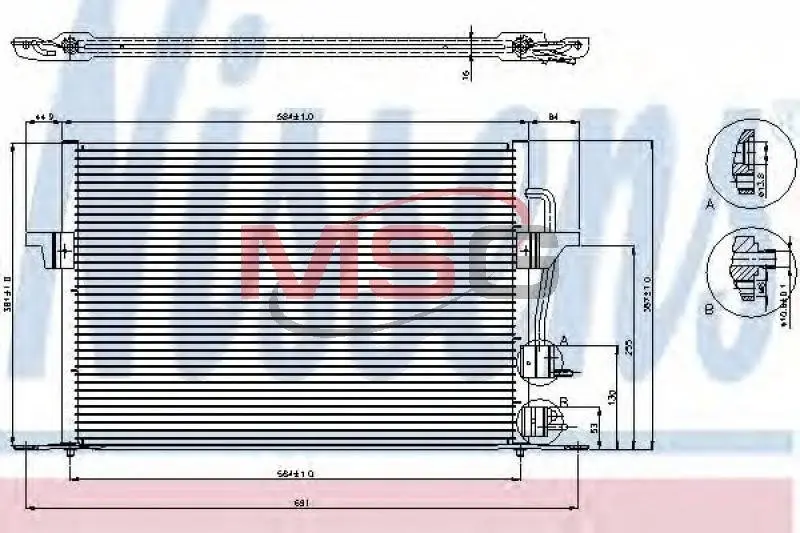 Конденсер кондиціонера nissens 94308