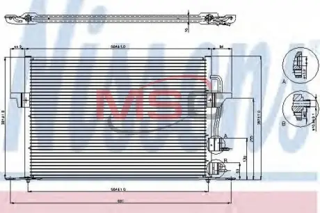 Конденсер кондиціонера nissens 94308 Форд Мондео 2