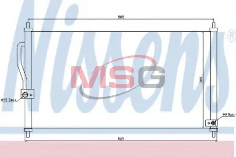 Конденсер кондиціонера nissens 94458 Хонда Интегра