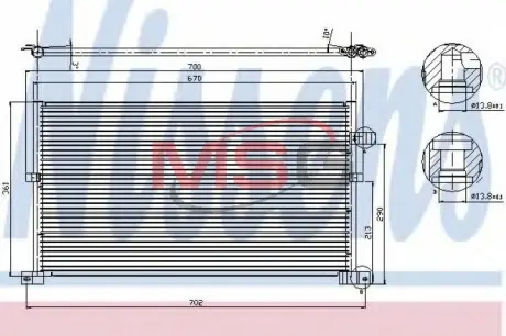 Конденсер кондиціонера nissens 94586 Форд Мондео 3
