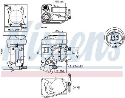 Корпус дросельної заслiнки nissens 955002 на Chevrolet Cruze