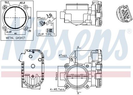 Корпус дросельної заслiнки nissens 955010 на Вольво S40