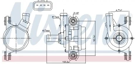Насос системи охолодження додатковий nissens 831385 Тойота Хайлюкс