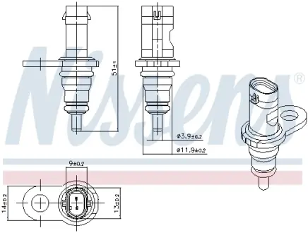 NISSENS AUDI Датчик температури охол. рідини A3 1.4TFSI nissens 207067 Ауди Q7