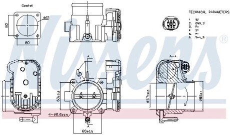 AUDI Дросельна заслонка SEAT, SKODA, VW nissens 955081 на Фольксваген Гольф 4