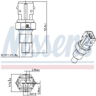 CITROEN датчик температури води Berlingo, Jumpy, Jumper, Fiat Scudo, Peugeot 306/405/406/605, Partner, Expert nissens 207014