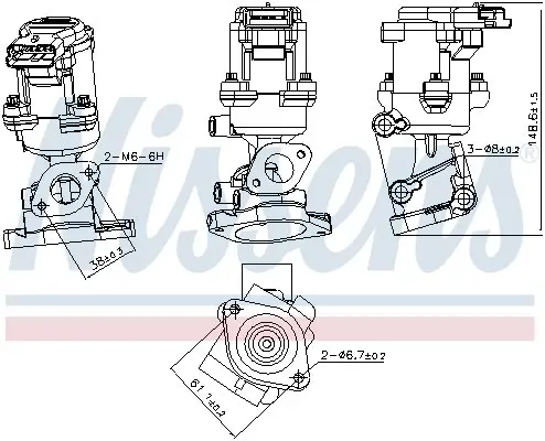 NISSENS CITROEN Клапан EGR C5 III, Land Rover Discovery III, Range Rover Sport, Jaguar, Peugeot 407/607 2.7HDI Nissens 98240 (фото 1)