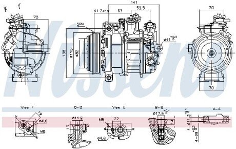 DB Компресор кондиціонера W205, W213, W447, X253 nissens 890919 на Мерседес GLC-Class X253/C253