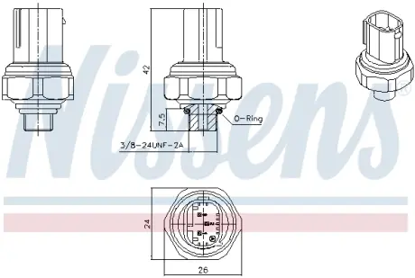 NISSENS DB Натискний перемикач кондиціонера W169/176/245/246, W203/204, 211/212, ML W164/166, W221/222, Sprinter, Smart nissens 301070