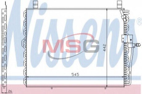 DB Радіатор кондиціонера (конденсатор) без осушувача W124 85- nissens 94176