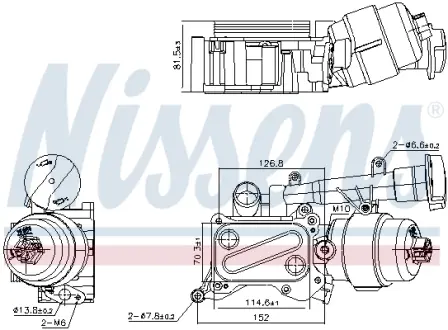 NISSENS FIAT Масляний радіатор (з корпусом) 500, Doblo, Fiorino, Grande Punto, Qubo, Opel Combo Tour, Corsa C/D 1.3d Nissens 91346