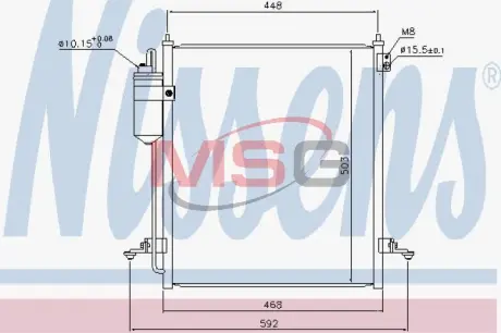 NISSENS MITSUBISHI Радіатор кондиціонера (конденсатор) без осушувача L200 07- Nissens 940610