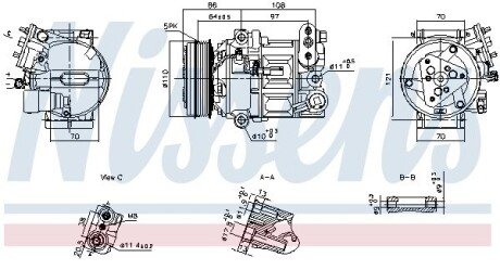 OPEL Компресор кондиціонера ASTRA K 15-, INSIGNIA B 17- nissens 890591 на Опель Астра к