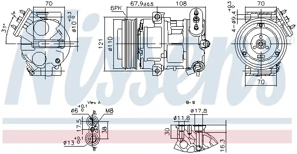 NISSENS OPEL Компресор кондиціонера CORSA E 14- nissens 890663