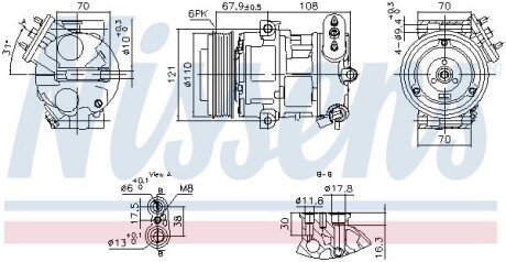 OPEL Компресор кондиціонера CORSA E 14- nissens 890663 на Опель Корса