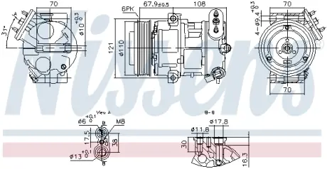 NISSENS OPEL Компресор кондиціонера CORSA E 14- nissens 890663 Опель Корса